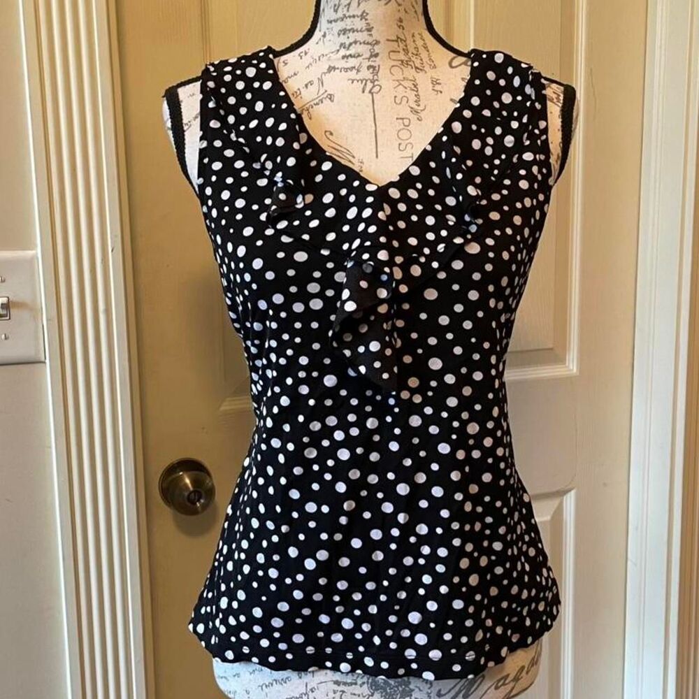 Chico-s Women's Black and White Blouse